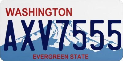 WA license plate AXV7555
