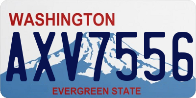 WA license plate AXV7556