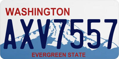 WA license plate AXV7557