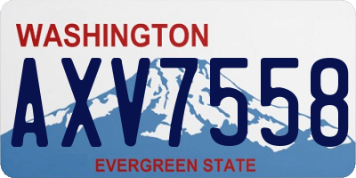 WA license plate AXV7558