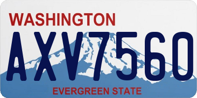 WA license plate AXV7560