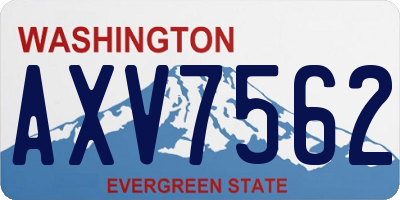WA license plate AXV7562