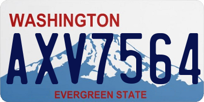 WA license plate AXV7564