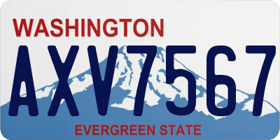 WA license plate AXV7567