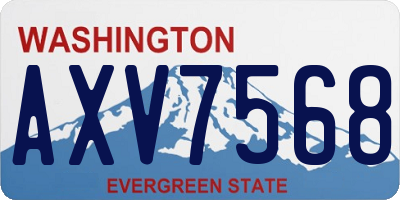 WA license plate AXV7568