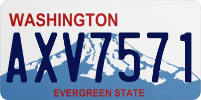 WA license plate AXV7571