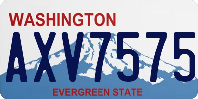 WA license plate AXV7575