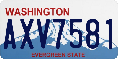 WA license plate AXV7581