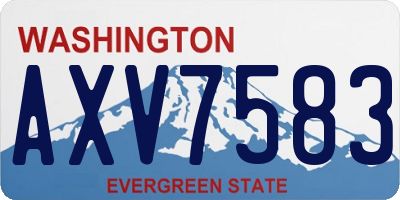 WA license plate AXV7583