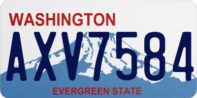 WA license plate AXV7584
