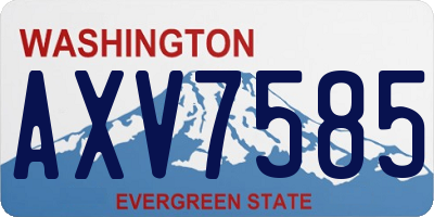WA license plate AXV7585