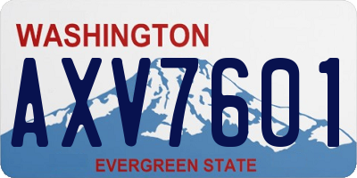WA license plate AXV7601