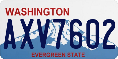 WA license plate AXV7602
