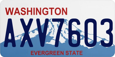 WA license plate AXV7603