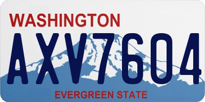 WA license plate AXV7604