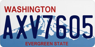 WA license plate AXV7605