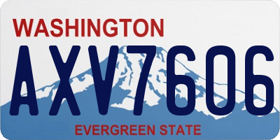 WA license plate AXV7606