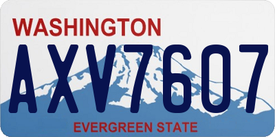 WA license plate AXV7607