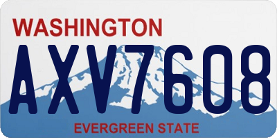 WA license plate AXV7608
