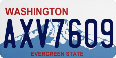 WA license plate AXV7609