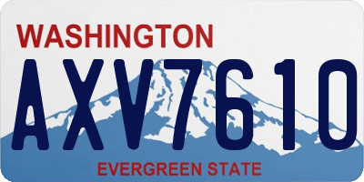 WA license plate AXV7610