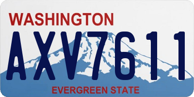 WA license plate AXV7611