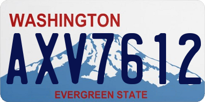 WA license plate AXV7612