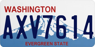 WA license plate AXV7614