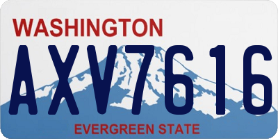 WA license plate AXV7616