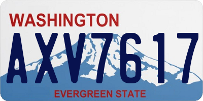WA license plate AXV7617