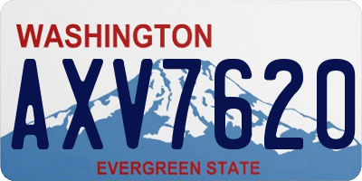 WA license plate AXV7620