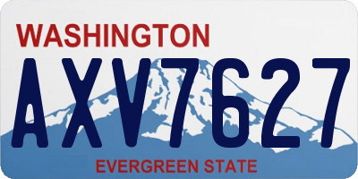 WA license plate AXV7627