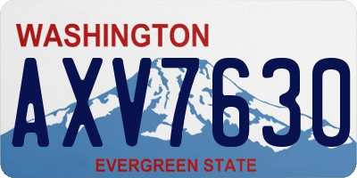 WA license plate AXV7630