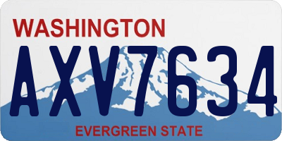 WA license plate AXV7634
