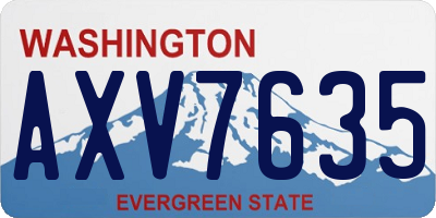 WA license plate AXV7635
