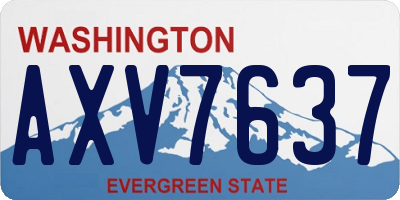 WA license plate AXV7637