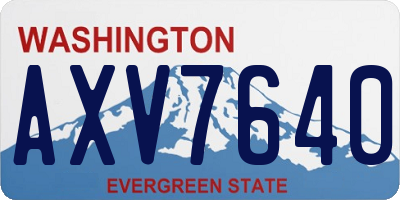 WA license plate AXV7640