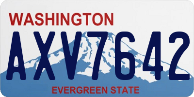 WA license plate AXV7642