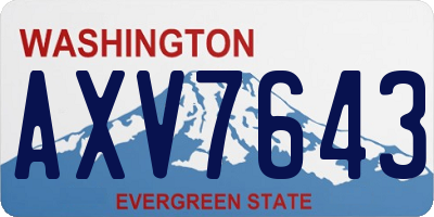 WA license plate AXV7643