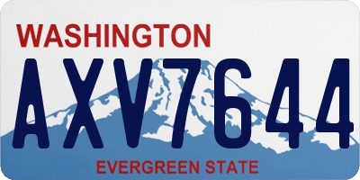 WA license plate AXV7644