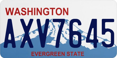 WA license plate AXV7645