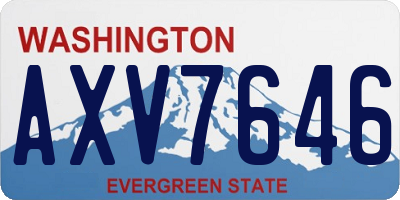 WA license plate AXV7646