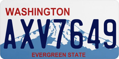 WA license plate AXV7649