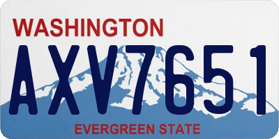 WA license plate AXV7651