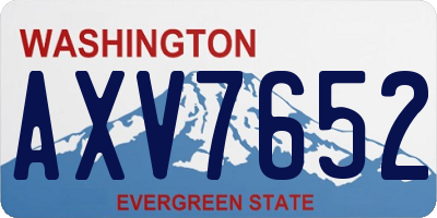 WA license plate AXV7652