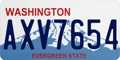 WA license plate AXV7654