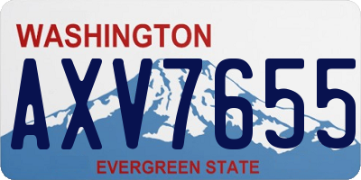 WA license plate AXV7655