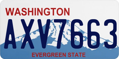 WA license plate AXV7663