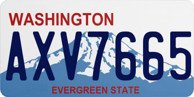 WA license plate AXV7665