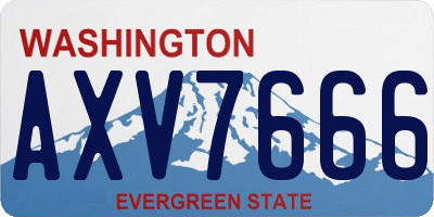 WA license plate AXV7666